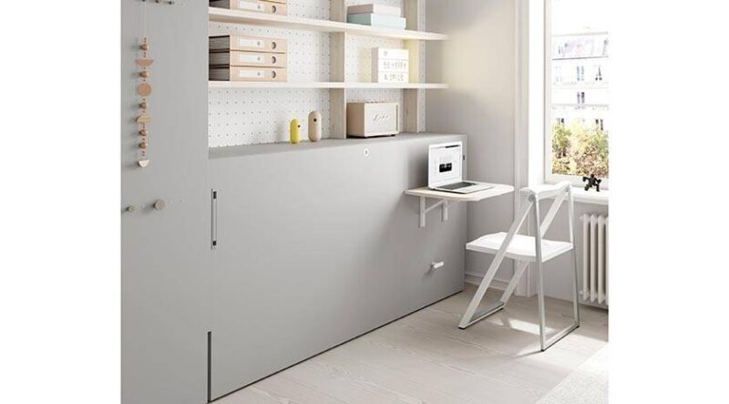 Cama abatible individual con mesa elevable. - Imagen 4