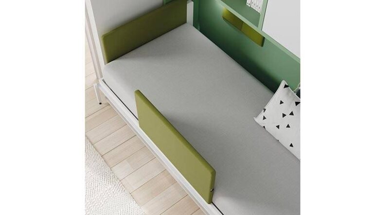 Cama abatible horizontal individual con mesa y armario. - Imagen 7