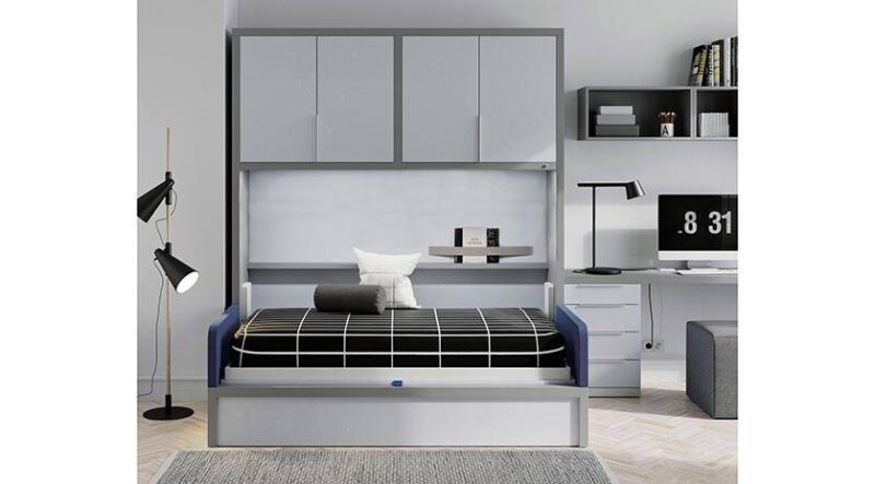Mueble cama abatible en horizontal con sofá - Imagen 3