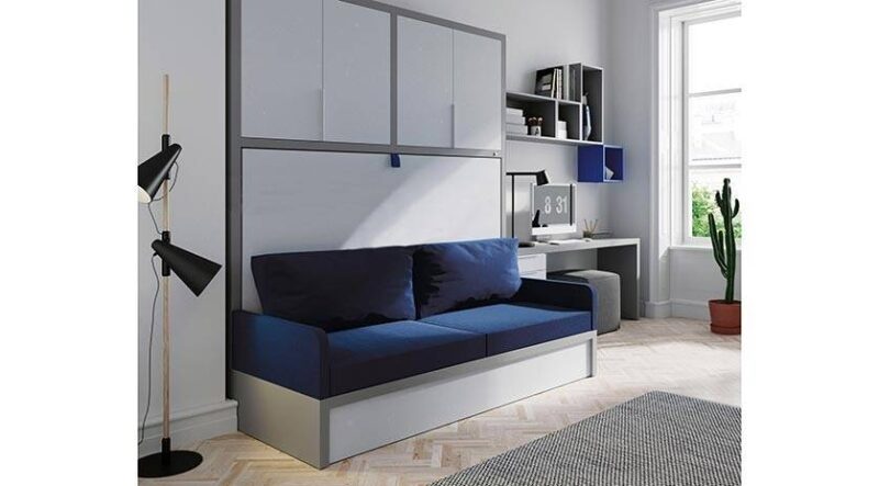 Mueble cama abatible en horizontal con sofá - Imagen 4