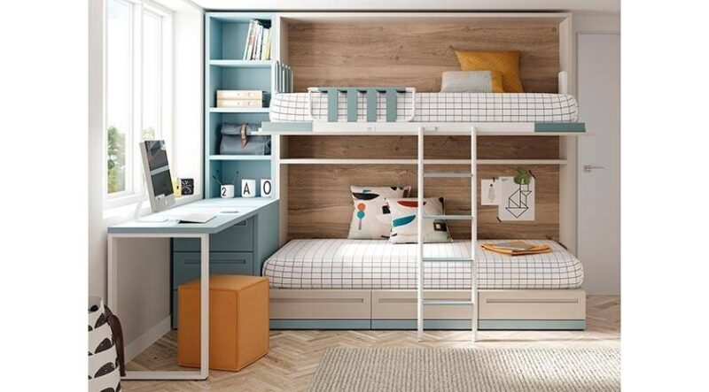 Sofá cama con cajones abajo y litera abatible - Imagen 3