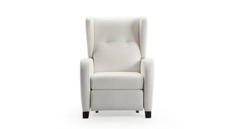 Sillón relax reclinable de líneas elegantes de color blanco