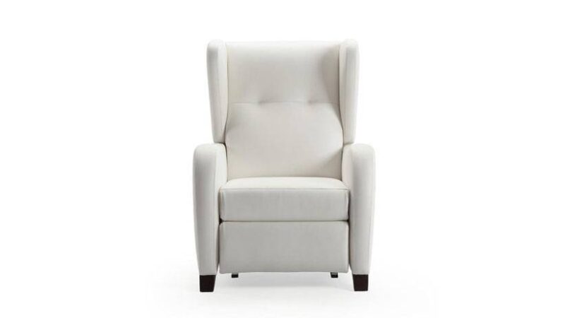 Sillón relax reclinable de líneas elegantes de color blanco