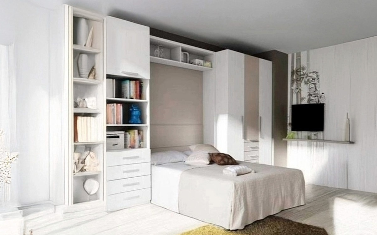 Cama abatible de matrimonio con medidas reducidas. - Imagen 2