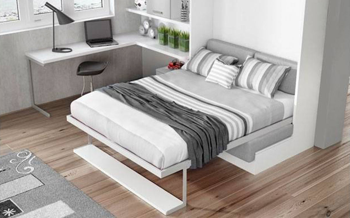 Mueble Cama abatible de matrimonio con sofá delante - Imagen 2