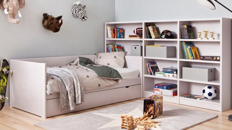 habitación infantil unisex con cama nido y acabado texturado resistente