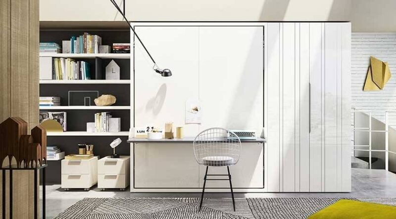 Cama abatible de diseño con mesa