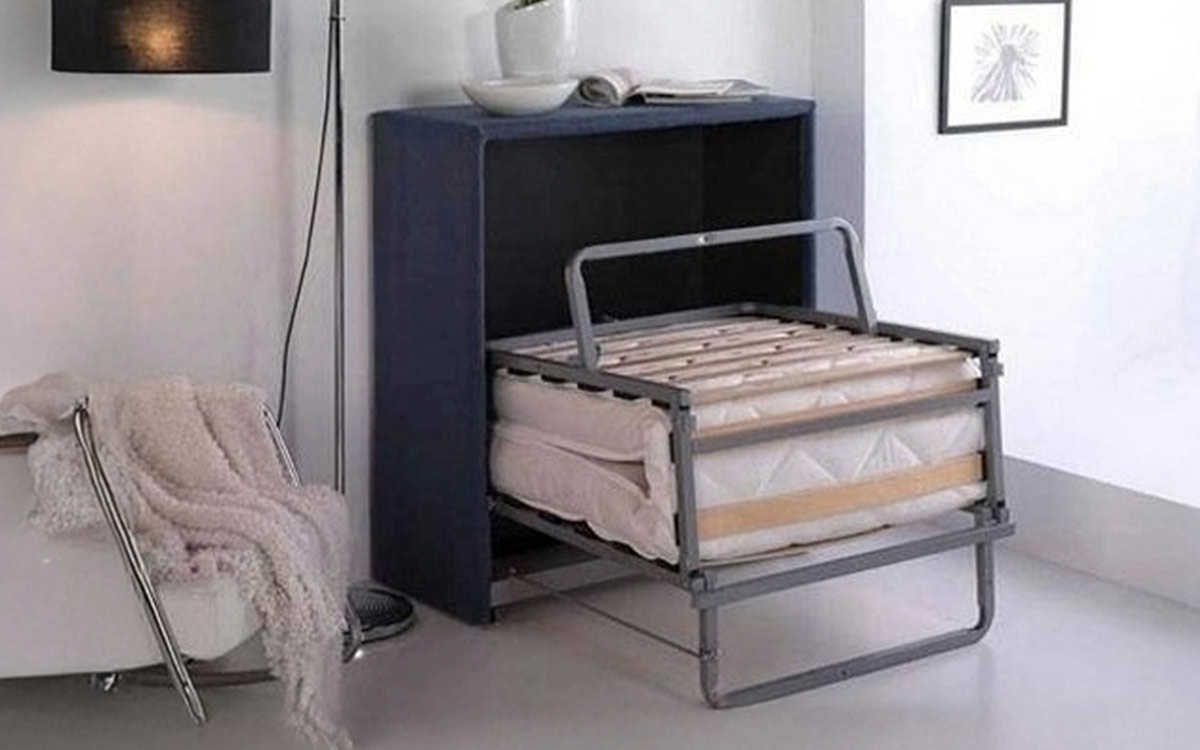 Mueble cama plegable tapizado - Imagen 3