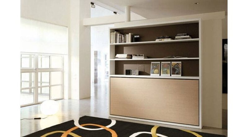 Mueble abatible horizontal con librería