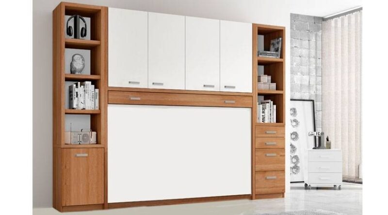 Mueble cama de matrimonio con armario encima