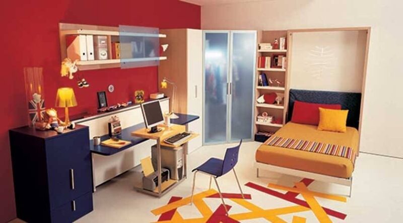 Cama abatible con sistema de apertura vertical