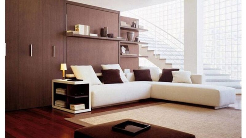 Mueble cama con sofá frontal grande.