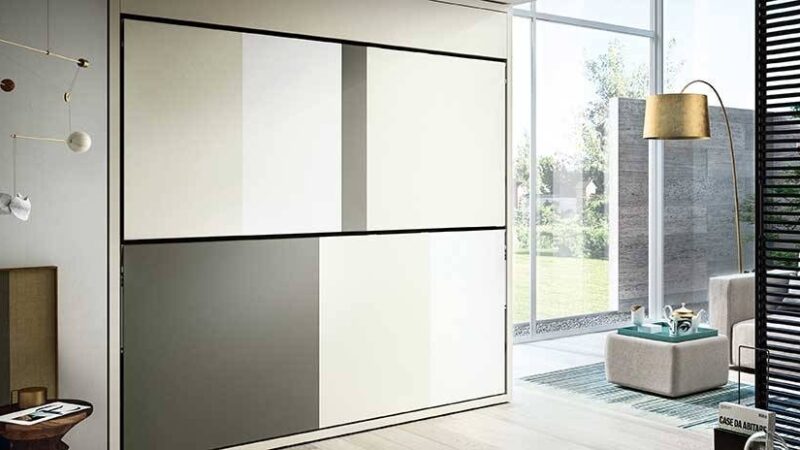mueble cama discreto, con literas abatibles horizontales.