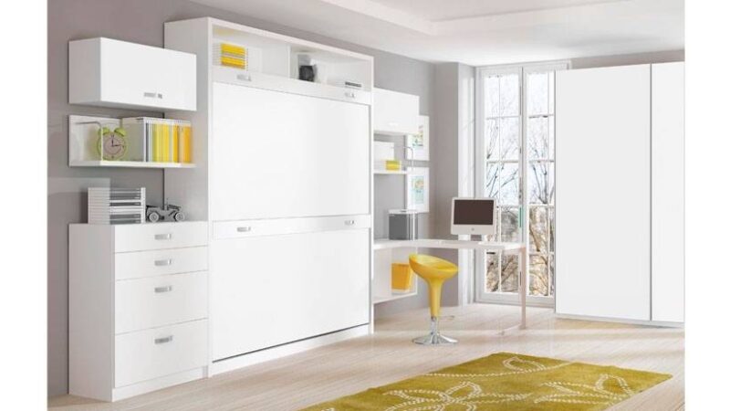 mueble cama con literas abatibles horizontales