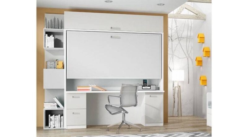 Mueble cama abatible arriba y mesa fija abajo
