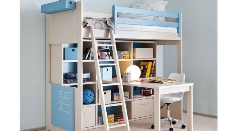 Litera con escritorio y librería incorporados - Imagen 2