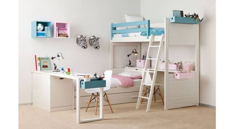 Habitación infantil con cama nido y litera - Imagen 2