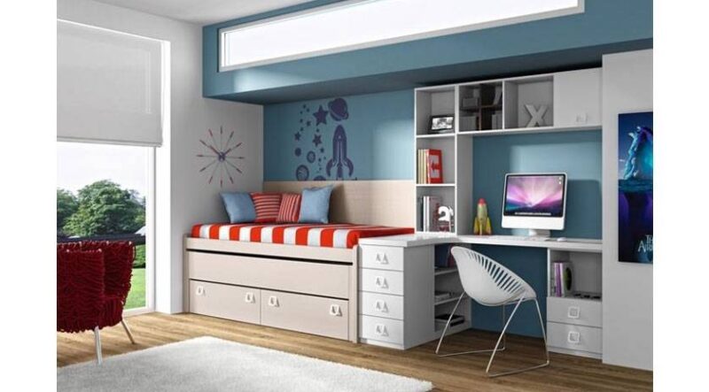Habitación de cama nido con somier y cajones - Imagen 2
