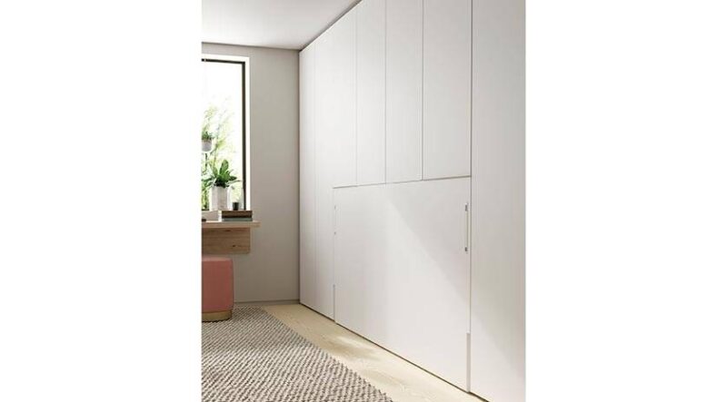 Cama abatible individual con estantes y armario arriba - Imagen 4