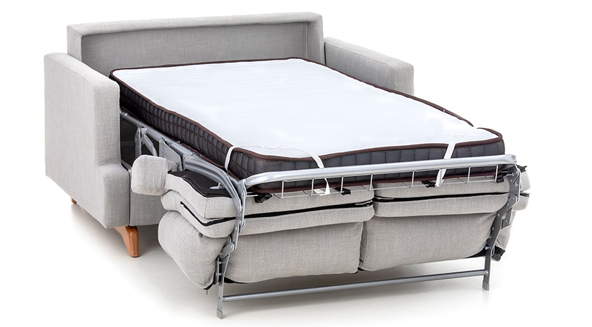sofá cama pequeño con cama de 90 cm abierto