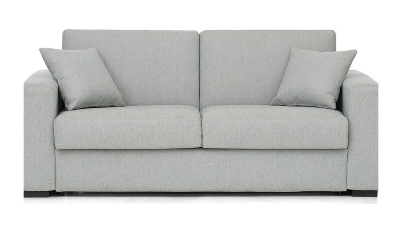 Sofá Cama 140x200 con Colchón Viscoelástico y Apertura Italiana para Espacios Pequeños. Diseño frontal.