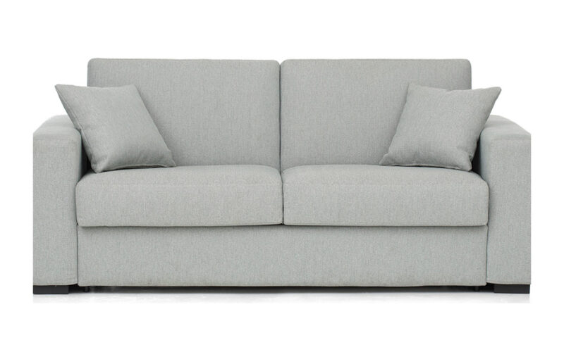 Sofá Cama 140x200 con Colchón Viscoelástico y Apertura Italiana para Espacios Pequeños. Diseño frontal.