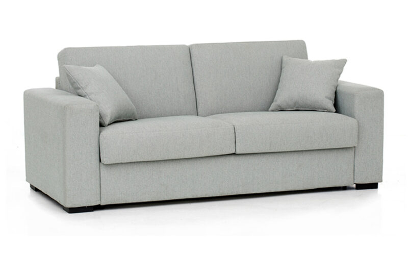 Sofá Cama 140x200 con Colchón Viscoelástico y Apertura Italiana para Espacios Pequeños. Diseño con perspectiva.