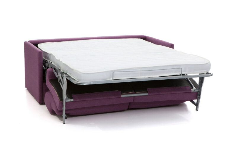 Sofá cama pequeño de 140x180 cm, colchón HR, látex, viscoelástico o muelles, diseño compacto, ideal para habitaciones pequeñas, fácil de abrir y guardar. Diseño abierto.