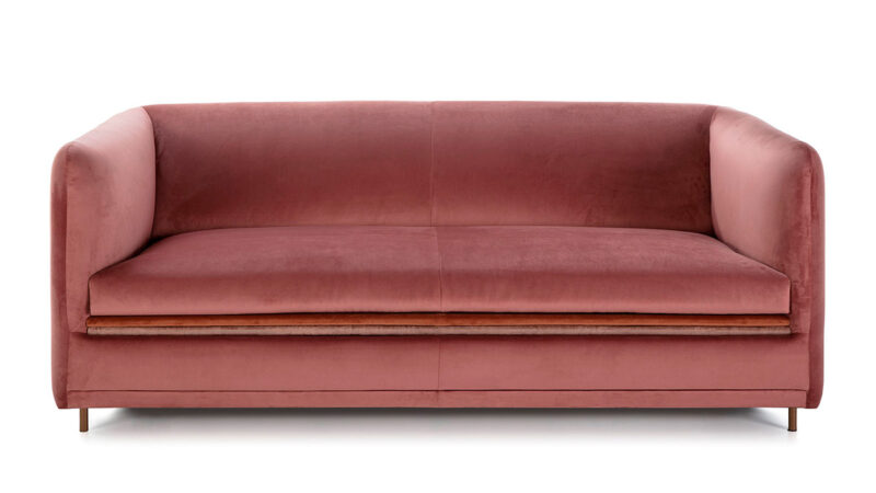 Sofá cama clásico atemporal de 140x190 cm, colchón viscoelástico de alta densidad, apertura italiana sin quitar almohadones. Diseño frontal.