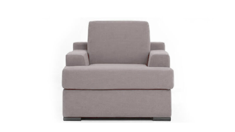Sillón cama de 80x190 con fácil apertura, colchón HR y hueco para almohadas. Ideal para espacios pequeños. Diseño frontal.