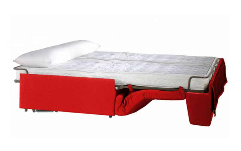 Sofá cama de dos camas gemelas, sin brazos, fácil de abrir, diseño compacto y práctico para espacios pequeños. Diseño abierto