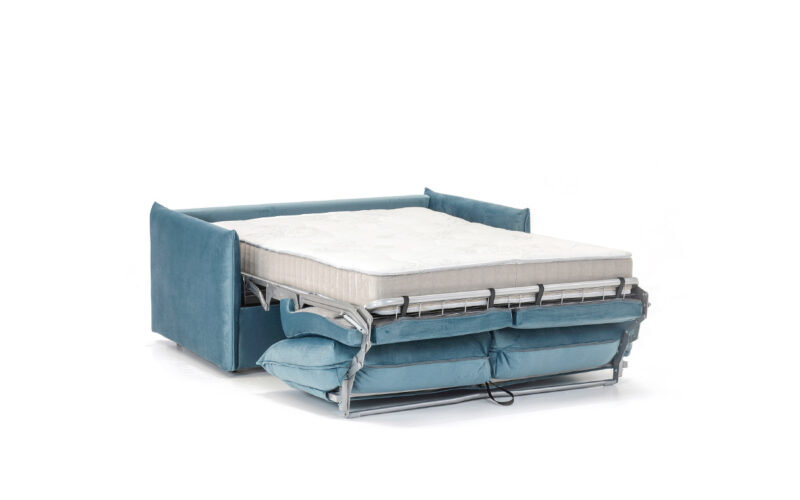 Sofá cama individual 120x190 con colchón de muelles, apertura italiana y diseño moderno para uso diario. Diseño abierto.
