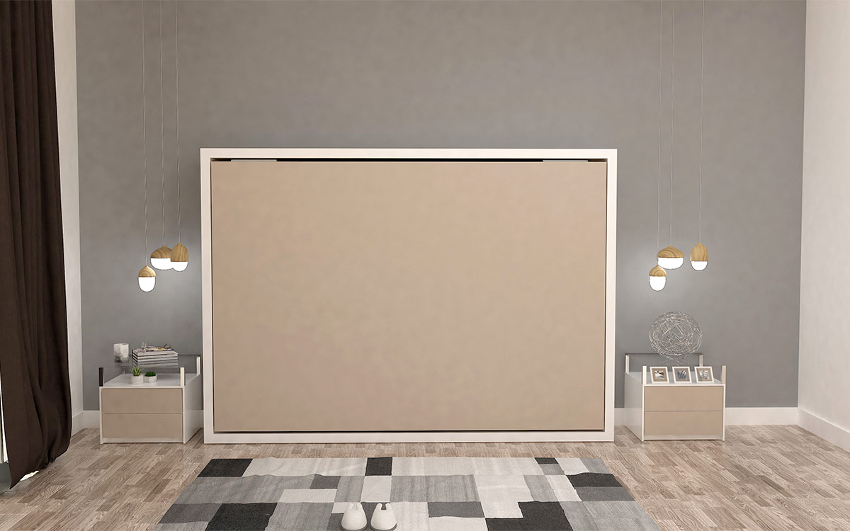 Cama abatible de matrimonio lacada