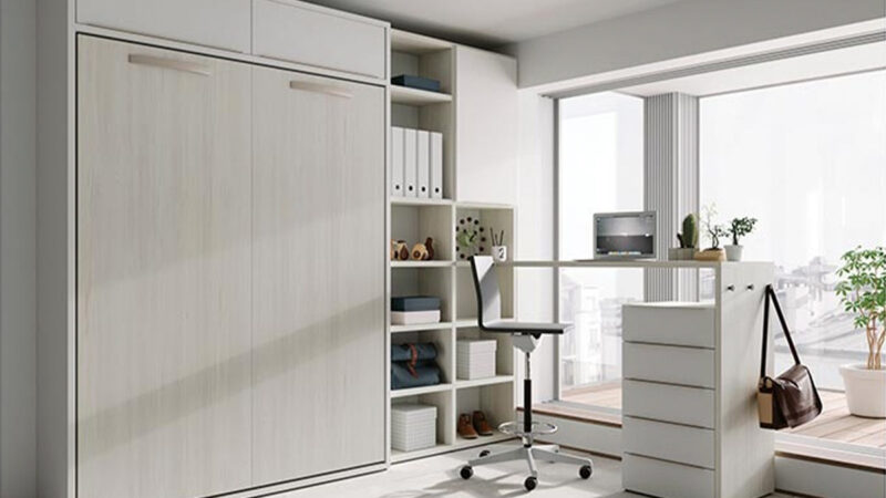 Cama abatible de diseño inteligente que permite dejar la cama lista y mantener la habitación despejada