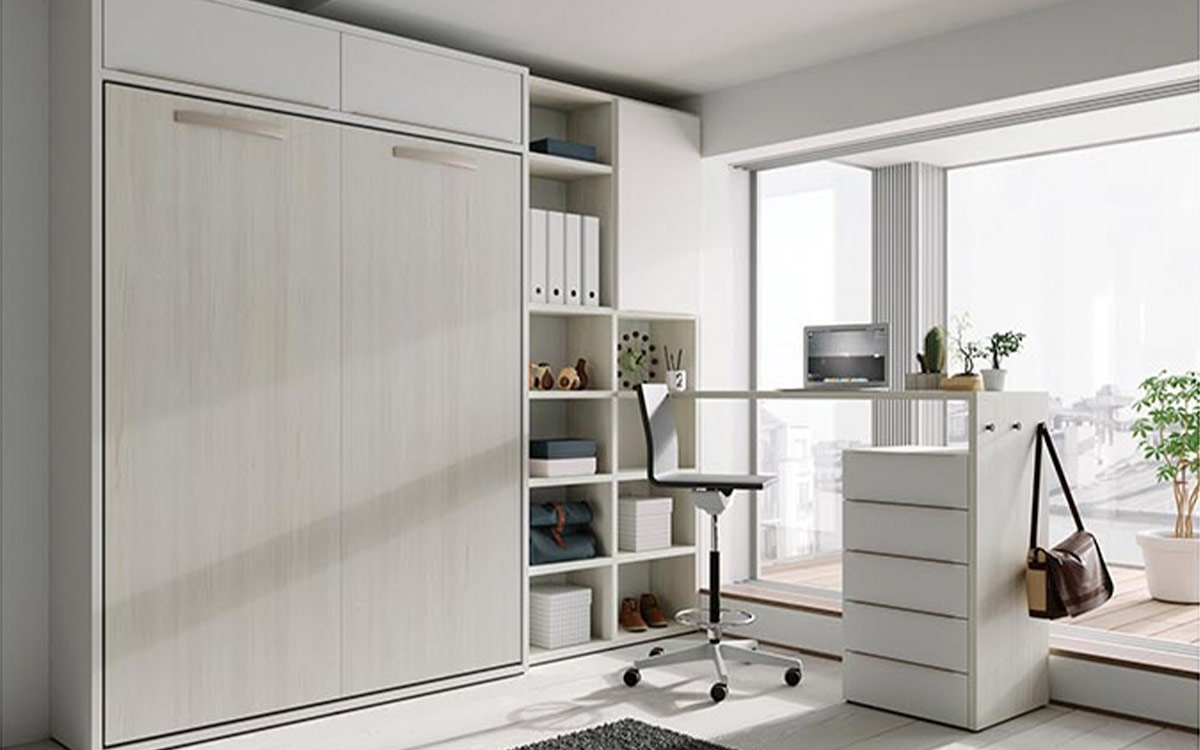 Cama abatible de diseño inteligente que permite dejar la cama lista y mantener la habitación despejada