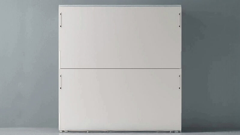 Mueble con camas dobles totalmente ocultas y posibilidad de integrar armarios y librerías