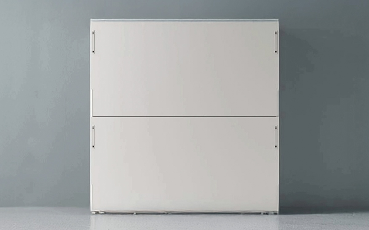 Mueble con camas dobles totalmente ocultas y posibilidad de integrar armarios y librerías