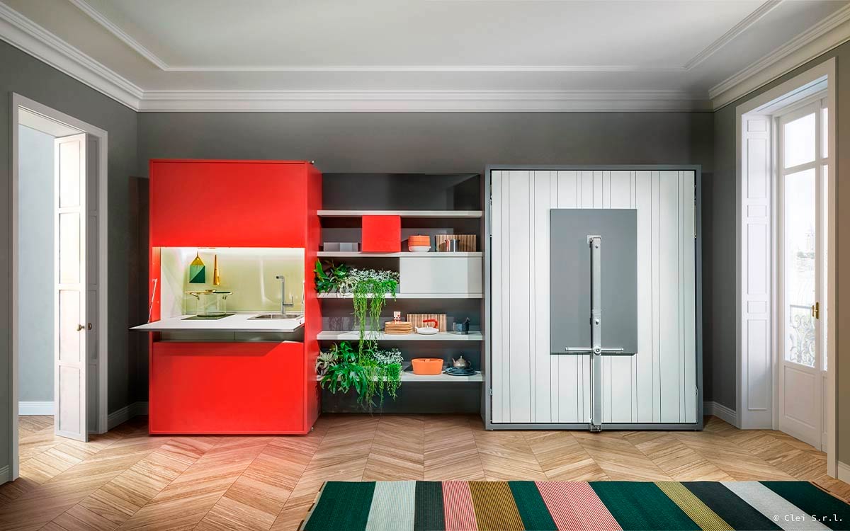 Módulo de cocina sencillo y disimulado, integrable en cualquier espacio.