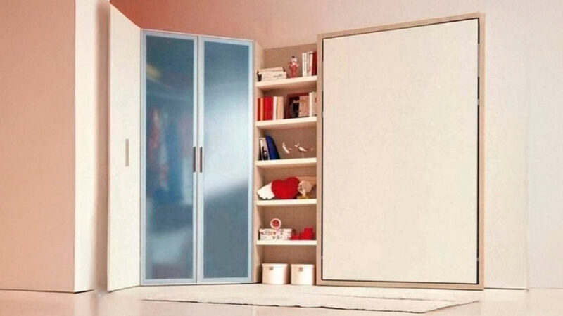 Cama abatible individual moderna y funcional para dormitorio.