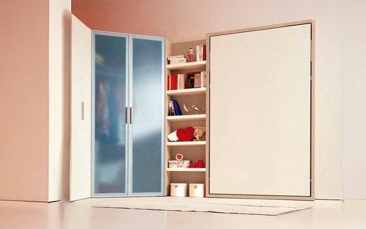 Cama abatible individual moderna y funcional para dormitorio.