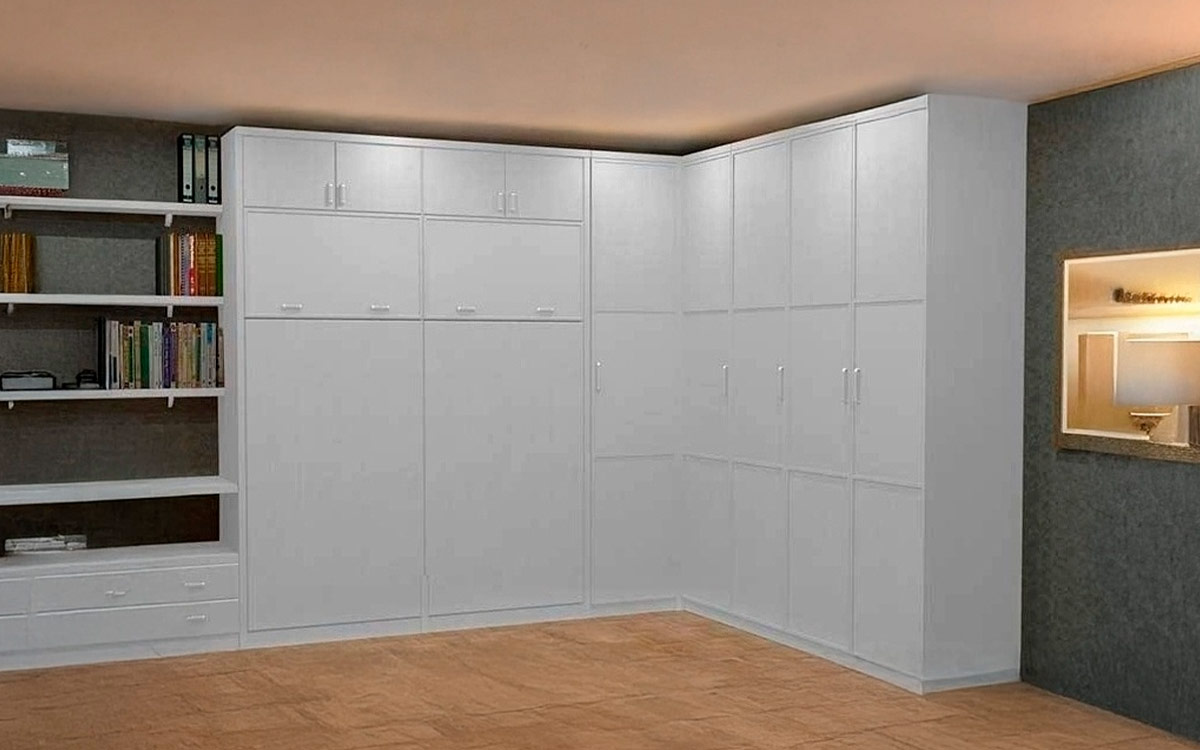 Camas gemelas abatibles independientes y compactas.