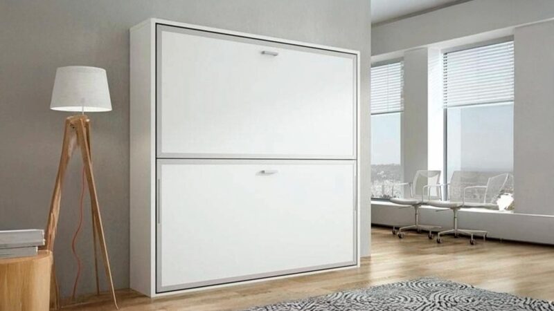 Litera abatible horizontal metálica y compacta con diseño moderno.