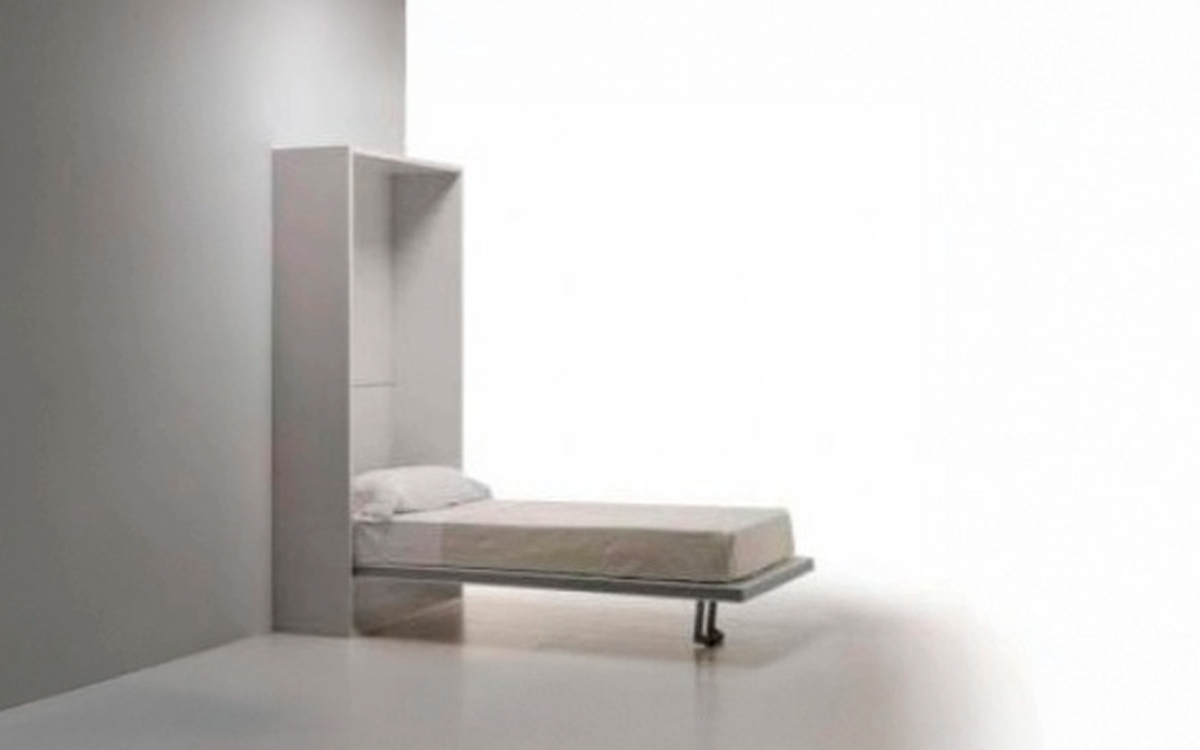Cama abatible individual de diseño moderno y minimalista.